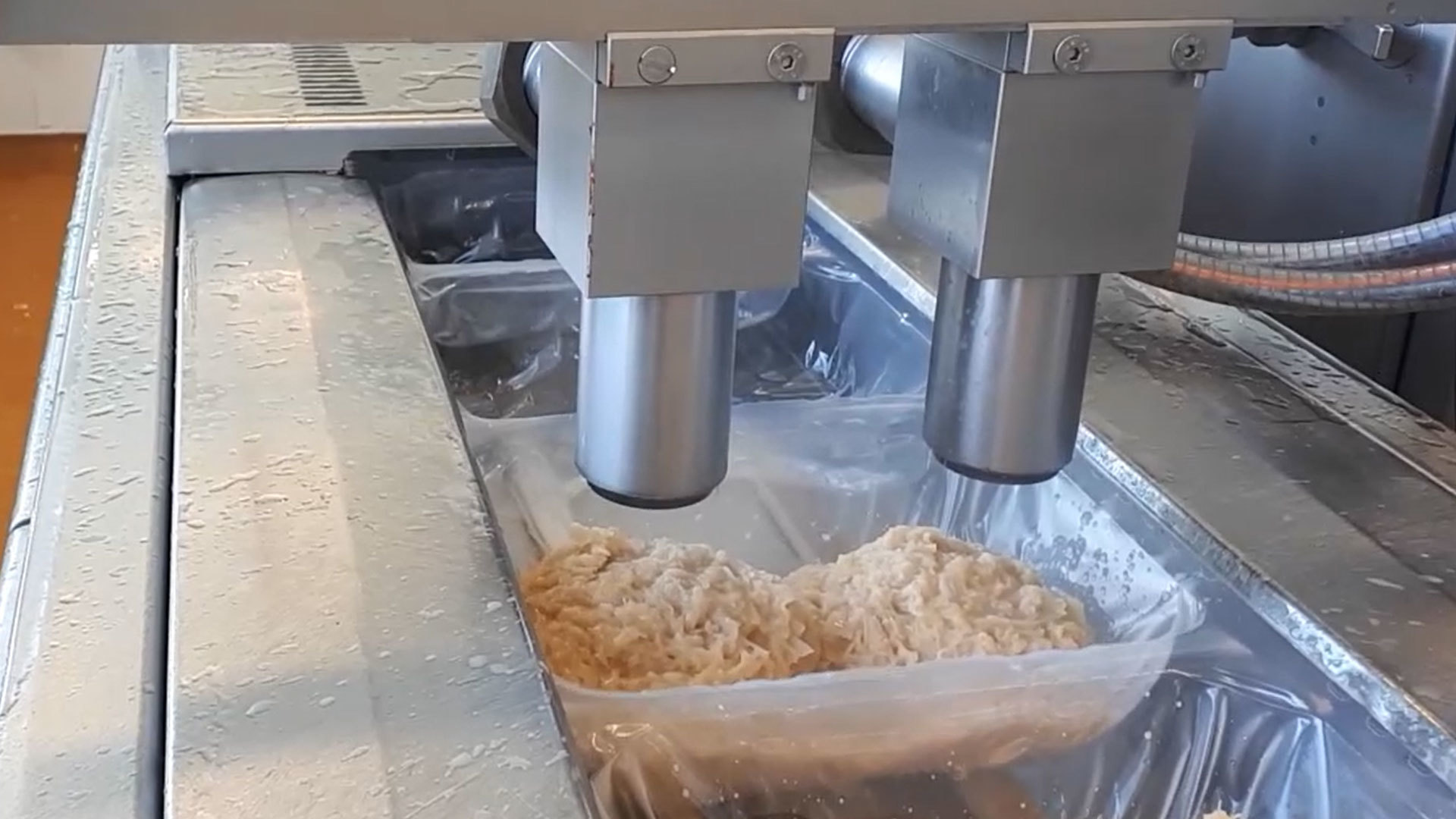 Depositing Sauerkraut